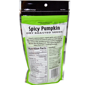 Eden Foods, Organic, Spicy Pumpkin Dry Roasted Seeds, 4 oz (113 g)