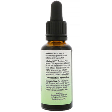 NOW Foods, Solutions, Certified Organic & 100% Pure, Tamanu Oil, 1 fl oz (30 ml)