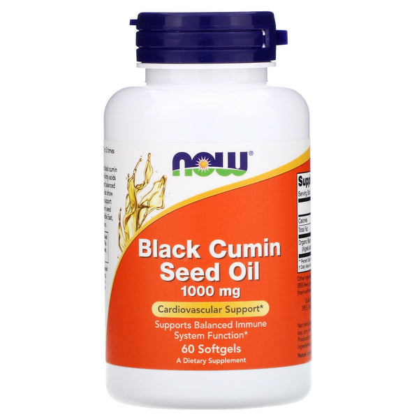 Now Foods, Black Cumin Seed Oil, 1,000 mg, 60 Softgels - The Supplement Shop
