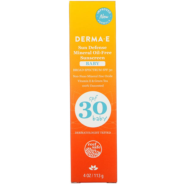 Derma E, Baby, Sun Defense Mineral Oil-Free Sunscreen, SPF 30, 4 oz (113 g) - The Supplement Shop