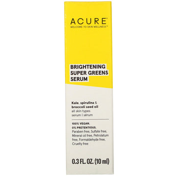 Acure, Brightening Super Greens Serum, 0.3 fl oz (10 ml)