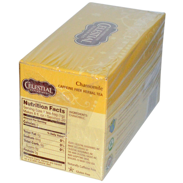 Celestial Seasonings, Herbal Tea, Caffeine Free, Chamomile, 20 Tea Bags, 0.9 oz (25 g) - The Supplement Shop