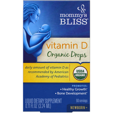 Mommy's Bliss, Vitamin D, Organic Drops, Newborn +, 0.11 fl oz (3.24 ml)