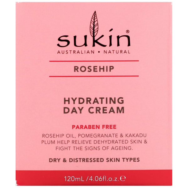 Sukin, Hydrating Day Cream, Rosehip, 4.06 fl oz (120 ml) - The Supplement Shop