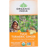 Organic India, Tulsi Tea, Turmeric Ginger, Caffeine-Free, 18 Infusion Bags, 1.2 oz (34.2 g) - The Supplement Shop