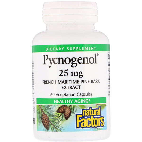 Natural Factors, Pycnogenol, 25 mg, 60 Vegetarian Capsules - The Supplement Shop