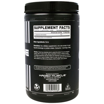 Kaged Muscle, Glutamine, Unflavored, 1.1 lbs (500 g)