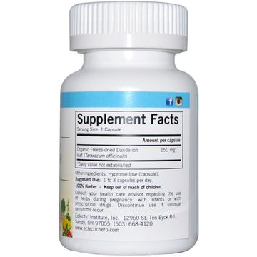 Eclectic Herb, Dandelion Leaf, 200 mg, 90 Veg Caps