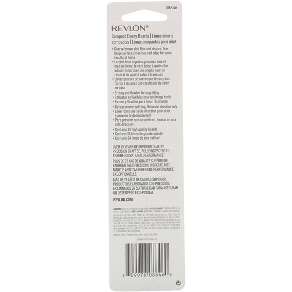 Revlon, Compact Emery Boards, 24 Count - The Supplement Shop