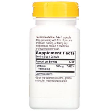 Nature's Way, Riboflavin, Vitamin B2, 100 mg, 100 Capsules