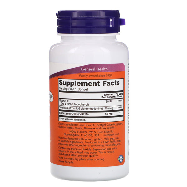 Now Foods, CoQ10, 50 mg, 200 Softgels - The Supplement Shop