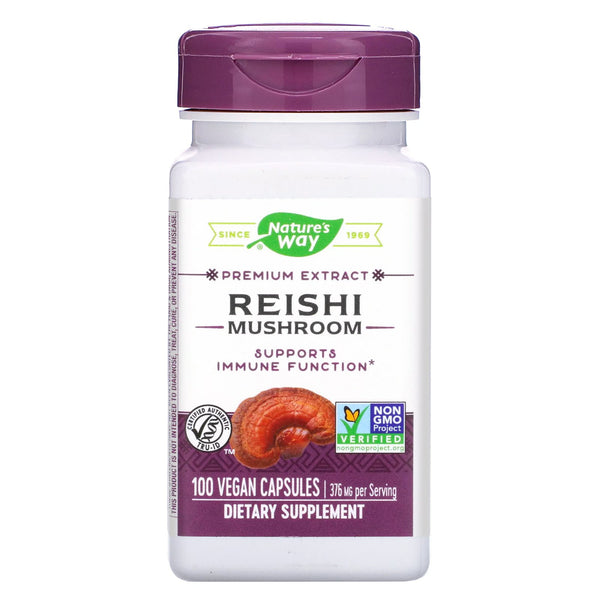 Nature's Way, Reishi Mushroom, 376 mg, 100 Vegan Capsules - The Supplement Shop