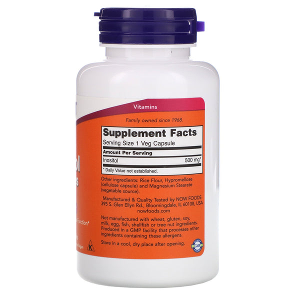 Now Foods, Inositol Capsules, 500 mg, 100 Veg Capsules - The Supplement Shop