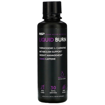RSP Nutrition, Liquid Burn, Thermogenic L-Carnitine, Berry Punch, 15 fl oz (450 ml)