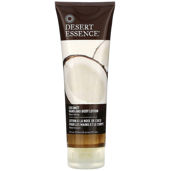 Desert Essence, Hand and Body Lotion, Coconut, 8 fl oz (237 ml) - The Supplement Shop