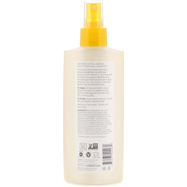 Andalou Naturals, Hair Spray, Brilliant Shine, Sunflower & Citrus, Medium Hold, 8.2 fl oz (242 ml) - The Supplement Shop