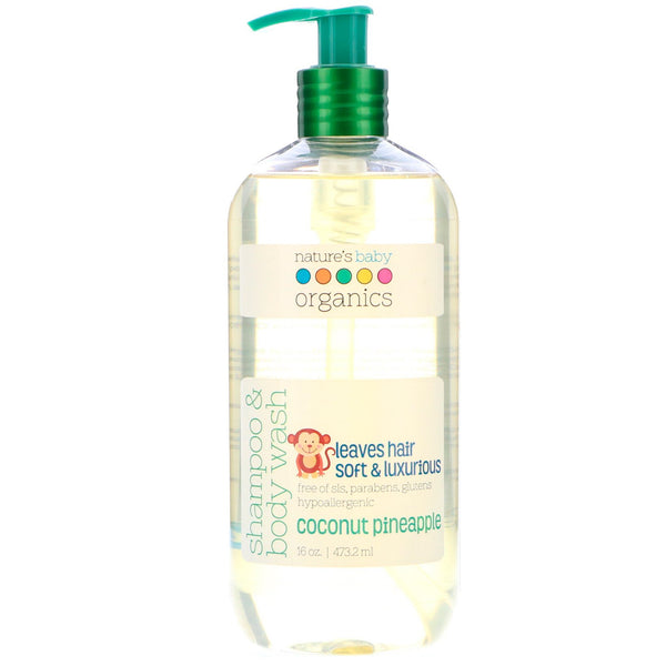 Nature's Baby Organics, Shampoo & Body Wash, Coconut Pineapple, 16 oz (473.2 ml) - The Supplement Shop