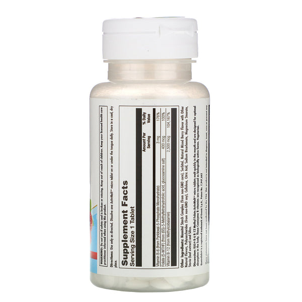 KAL, B-6 B-12 Methyl Folate, Mixed Berry, 3 mg / 2500 mcg / 400 mcg, 60 Micro Tablets - The Supplement Shop