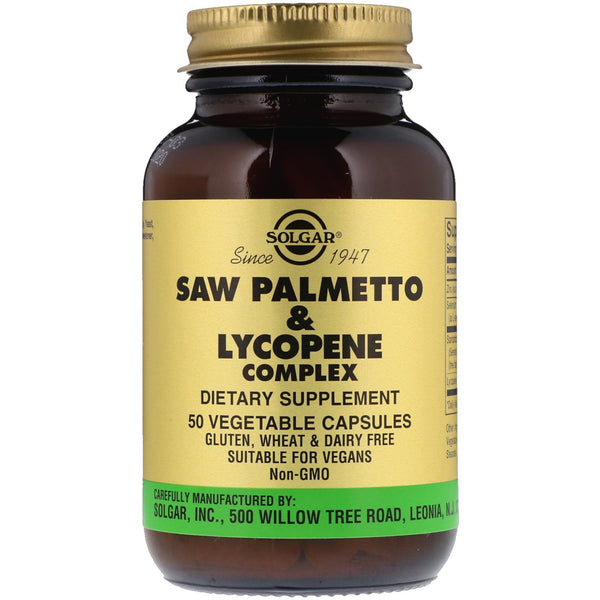 Solgar, Saw Palmetto & Lycopene Complex, 50 Vegetable Capsules - The Supplement Shop