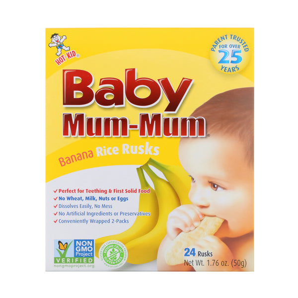 Hot Kid, Baby Mum-Mum, Banana Rice Rusks, 24 Rusks, 1.76 oz (50 g) - The Supplement Shop