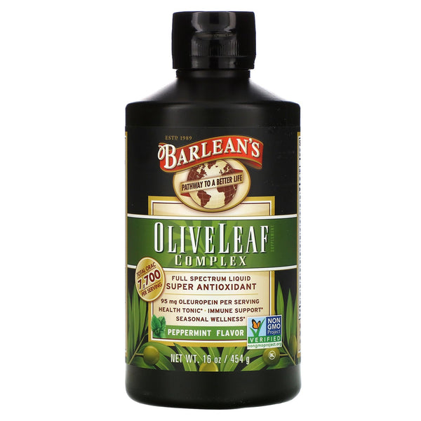 Barlean's, Olive Leaf Complex, Peppermint Flavor, 16 oz (454 g) - The Supplement Shop