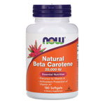 Now Foods, Natural Beta Carotene, 25,000 IU, 180 Softgels - The Supplement Shop