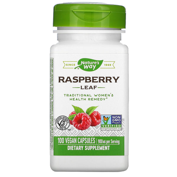 Nature's Way, Raspberry Leaf, 900 mg, 100 Vegan Capsules - The Supplement Shop