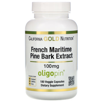 California Gold Nutrition, French Maritime Pine Park Extract, Oligopin, Antioxidant Polyphenol, 100 mg, 180 Veggie Capsules
