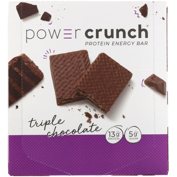 BNRG, Power Crunch Protein Energy Bar, Original, Triple Chocolate, 12 Bars, 1.4 oz (40 g) Each - The Supplement Shop