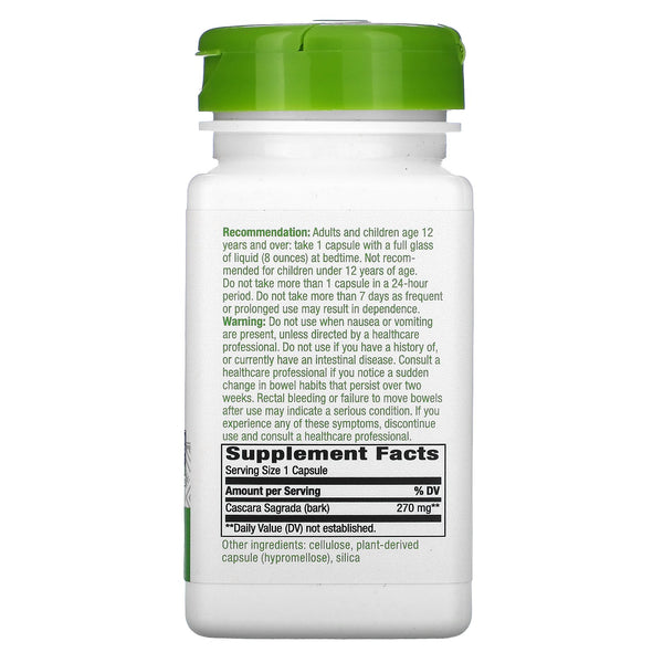 Nature's Way, Cascara Sagrada, 270 mg, 100 Vegan Capsules - The Supplement Shop