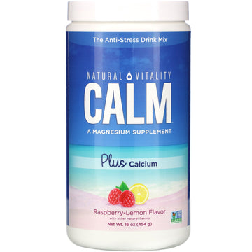 Natural Vitality, Calm Plus Calcium, The Anti-Stress Drink Mix, Raspberry-Lemon Flavor, 16 oz (454 g)