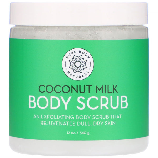 Pure Body Naturals, Coconut Milk Body Scrub, 12 oz (340 g) - The Supplement Shop