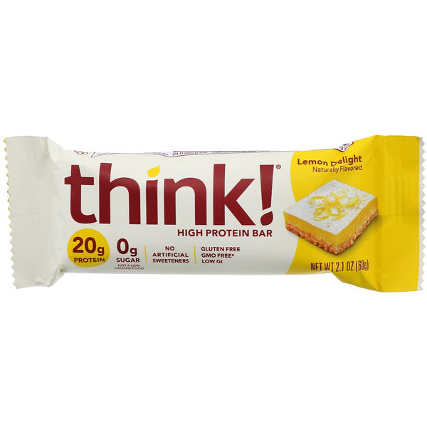 ThinkThin, High Protein Bars, Lemon Delight, 5 Bars, 2.1 oz (60 g) Each - The Supplement Shop