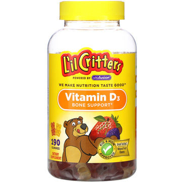 L'il Critters, Vitamin D3 Bone Support, Natural Fruit Flavors, 190 Gummies