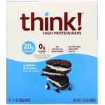 ThinkThin, High Protein Bars, Cookies and Cream, 10 Bars, 2.1 oz (60 g) Each - The Supplement Shop
