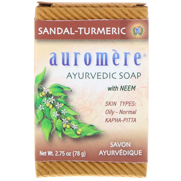 Auromere, Ayurvedic Soap, with Neem, Sandal-Turmeric, 2.75 oz (78 g) - The Supplement Shop