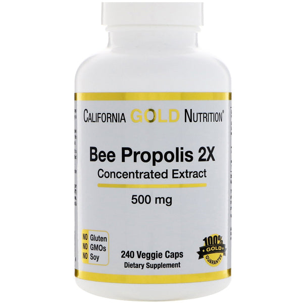 California Gold Nutrition, Bee Propolis 2X, Concentrated Extract, 500 mg, 240 Veggie Caps - The Supplement Shop