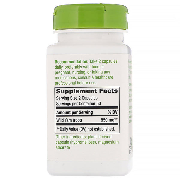 Nature's Way, Wild Yam Root, 850 mg, 100 Vegan Capsules - The Supplement Shop
