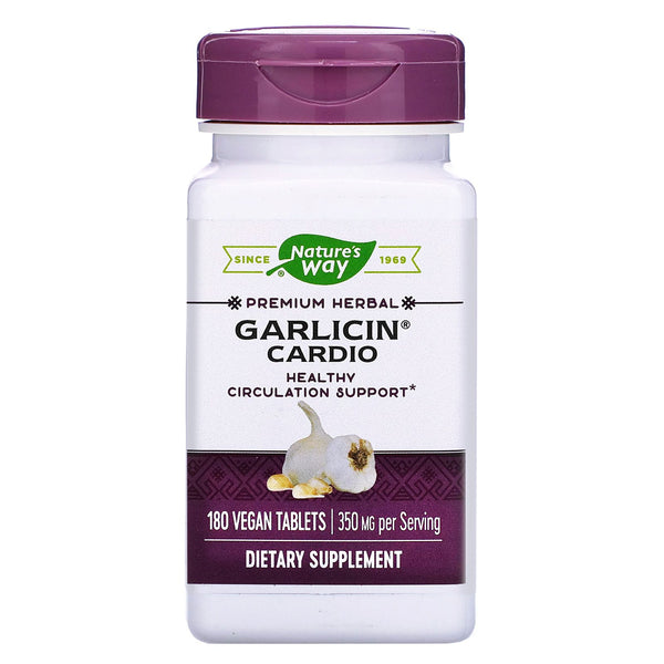 Nature's Way, Garlicin Cardio, 350 mg, 180 Vegan Tablets - The Supplement Shop
