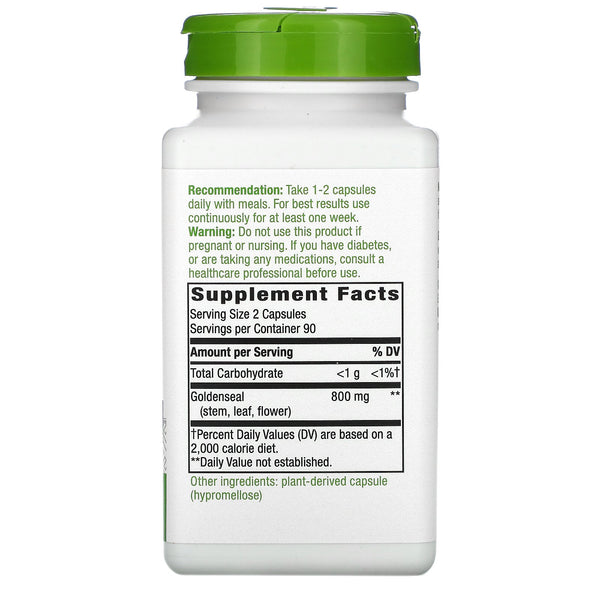 Nature's Way, Goldenseal, 800 mg, 180 Vegan Capsules - The Supplement Shop