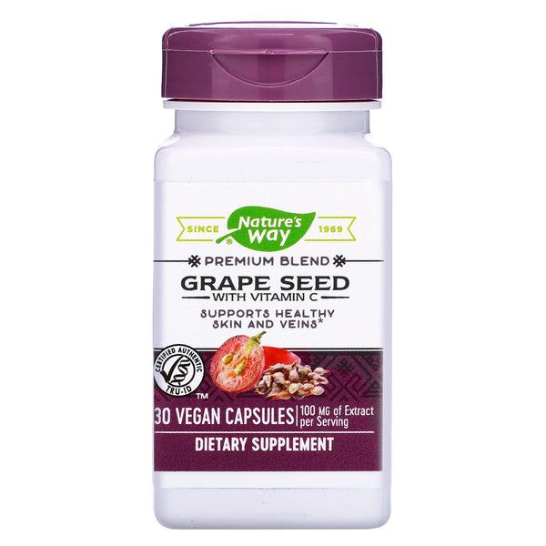 Nature's Way, Grape Seed with Vitamin C, 100 mg, 30 Vegan Capsules