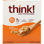 ThinkThin, High Protein Bars, Creamy Peanut Butter, 10 Bars, 2.1 oz (60 g) Each - The Supplement Shop