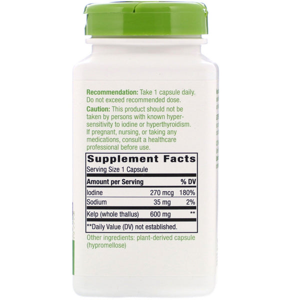 Nature's Way, Kelp, Whole Thallus, 600 mg, 180 Vegan Capsules - The Supplement Shop