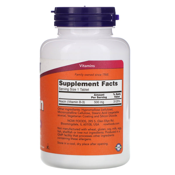Now Foods, Niacin, 500 mg, 250 Tablets - The Supplement Shop
