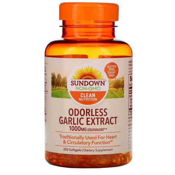 Sundown Naturals, Odorless Garlic Extract, 1,000 mg, 250 Softgels - The Supplement Shop