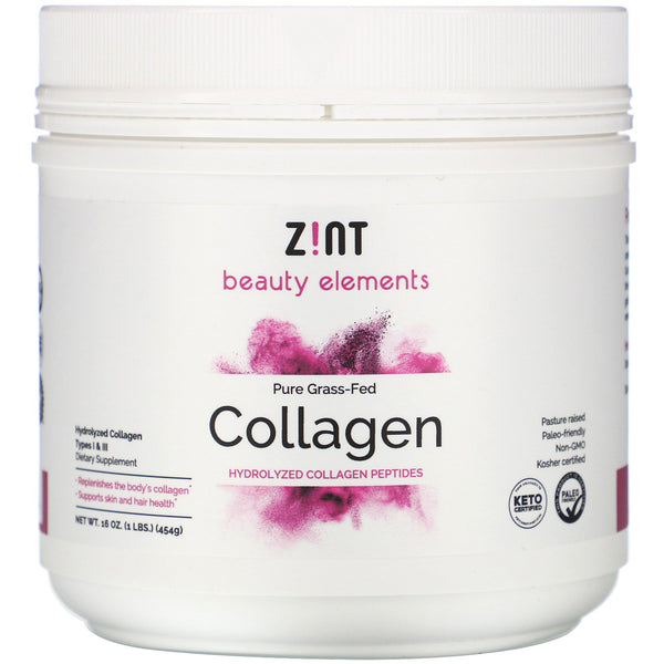 Zint, Pure Grass-Fed Collagen, Hydrolyzed Collagen Peptides, 16 oz (454 g)