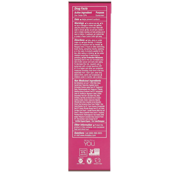 Andalou Naturals, CC 1000 Roses, Color + Correct, Sensitive, SPF 30, Sheer Tan, 2 fl oz (58 ml) - The Supplement Shop