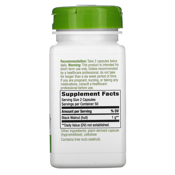 Nature's Way, Black Walnut Hulls, 1,000 mg, 100 Vegan Capsules - The Supplement Shop
