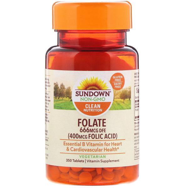 Sundown Naturals, Folate, 666 mcg DFE, 350 Tablets - The Supplement Shop