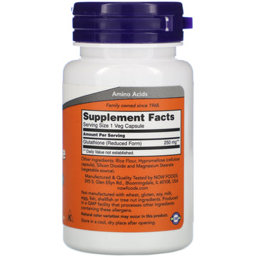 NOW Foods, Glutathione, 250 mg, 60 Veg Capsules